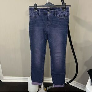 Marc Cain 4- Vintage Style Denim, blue with purple hue, pink inside for contrast